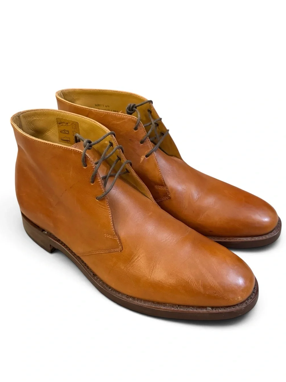 Charles Tyrwhitt Made in England Tan Leather Chukka Boots UK 10 US 10.5/11